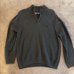Chaps quarter zip green sweater